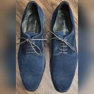 Kenneth Cole Men's Blue Leather Suede Shoes (Made in Italy)